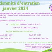 Indemnite entretien 2024