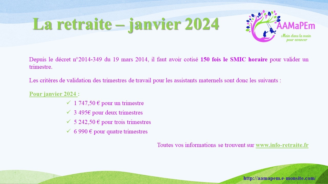 Retraite janvier 2024